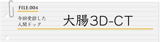 FILE004:今回受診した 人間ドック 大腸3D-CT