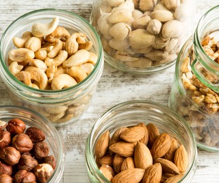 Selection of dried fruits in jars